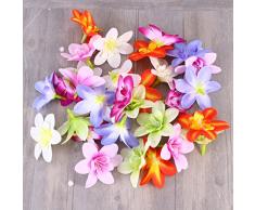 Lurrose 30 unids Colorido Orquídea de Seda Artificial Jefes de Flores para el Sombrero Ropa Álbum Nupcial Garland Diademas DIY Flor Artesanía Adorno
