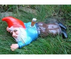 Figura de enanito de jardín apuñalado (plástico antirroturas, hecha en Alemania)