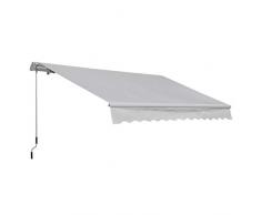Outsunny Toldo Manual Plegable de Aluminio Toldo Balcón Patio Terraza con Manivela Resistente al Agua Protección Solar UV para Jardín Exterior 3.5x2.5m Aluminio Acero Tela de Poliéster