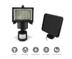 BYSS100 LED Luz solar Sensor de movimiento Panel solar Reflector LED al aire libre para jardín/garaje/camino Lámpara de noche de seguridad