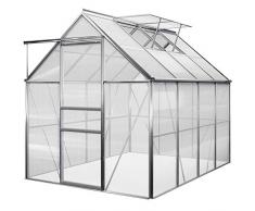 Gardebruk Invernadero de aluminio de 7,63m³ con ventanas puerta para el jardín huerto de frutas y verduras vivero exterior