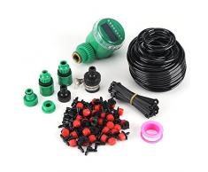 Riego Jardin Kit de Riego por Goteo Automático DIY Ahorra de mano de obra y Agua para Irrigación los Cama de Flores Jardín Paisajes Patio Plantas