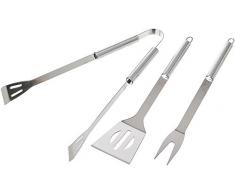Tepro - Utensilios para Barbacoa (3 Piezas), Color Plateado