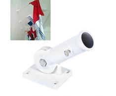 Soporte de pared Soporte de soporte de poste de bandera ajustable con tornillos, Titular de mástil de bandera 1pcs montaje en pared asta de bandera del metal ajustable