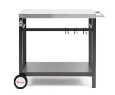 BBQ-Toro Carro para Barbacoa | 85 x 50 x 81 cm | Mesa Auxiliar | Carro con Ruedas | Cocina al Aire Libre | Barbacoa