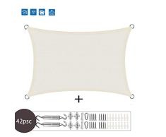 XXJF Toldo Vela Sombra Rectangular Protección Rayos UV Toldo Vela Vela Solar En Poliéster Resistente A para Jardín Patio Piscinas Exteriores Jardín (Color : Beige, tamaño : 2.5x3.5m)