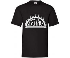 Generisch Candelero Santa Claus Evolución Hombre Camiseta - shirt84 - Negro, XXL