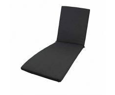 Cojín Acolchado Para Tumbona 155cm – Gris, Fibra Poliéster, Relleno De Algodón PP, Con Correas Antideslizantes, Para Interior/Exterior