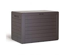 Deuba Baúl para Cojines Lille Caja de Almacenamiento Cofre de Plástico para Almohadas Arcón de jardín balcón Exterior