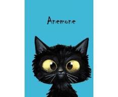 Anemone: Personalisiertes Notizbuch, DIN A5, 80 blanko Seiten mit kleiner Katze auf jeder rechten unteren Seite. Durch Vornamen auf dem Cover, eine ... Coverfinish. Über 2500 Namen bereits verf