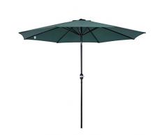Outsunny Parasol Grande de Jardín Sombrilla para Exterior Desmontable Ángulo Regulable y Manivela de Apertura Fácil Φ300x245cm Verde