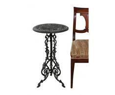 Mesa de jardín Mesa Auxiliar Hierro 72cm Estilo Antiguo