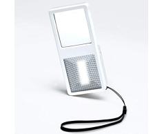 Juno 2x Lupa Aumento de Bolsillo con Luz LED y Linterna - Lupa Portátil para Lectura e Inspección