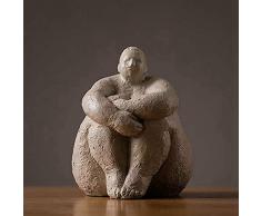 Figura decorativa de Morton Gill para el hogar, estantería, estatua de yoga, nórdica, gorda, mujer, escultura de mesa, resina, 3, talla única