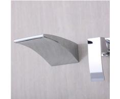 UHM Latón cromado cascada bañera lavabo grifo mezclador Grifo montado en la pared con un asa