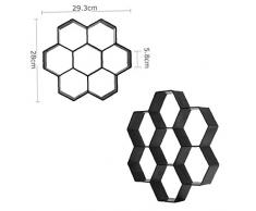 tJexePYK Moldea DIY Flor Hexagonal Estilo Paseo Fabricante del Escalonamiento De Piedra Concreto del Molde Reutilizable Patio Camino del Fabricante del Molde del Césped del Jardín Loseta