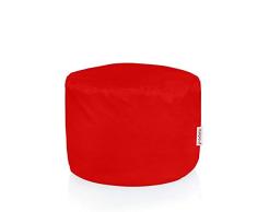 Italpouf - Puf de Exterior cilíndrico, 40 x 55 cm de diámetro, desenfundable Puf Impermeable. Puff de jardín Tejido Nailon puf Acolchado. Puf Puff 24 Colores, Rojo