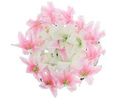 Lirio Flores Corona con Paneles De Plástico Cementerio Memorial Flor Corona Decoración - A, 50cm