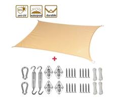 XXJF Toldo Vela De De Sombra Toldo Protección Rayos UV Toldo Vela Resistente E Lmpermeable,toldo Vela De Patio Exteriores Jardín Exteriores, Jardín, (Color : Sand, tamaño : 2.5x2.5m)