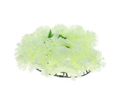 PETSOLA Flor De Seda Crisantemo Funeral Memorial Tributo Corona De Corazones 45cm - Amarillo Blanco, 45cm - Crema, 45cm