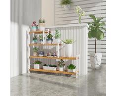 Planta De Pie Estante De Maceta Estantería Demadera Madera para Flores Soporte De Flores Puesto De Flores Soporte para Flores Plantas Estante De Almacenamiento (Color : Blanco)