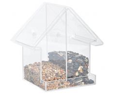 Fallen Fruits Acrylic Combi Window Feeder House Comedero para pájaros, Transparente
