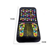 YOOMAT Masaje Caliente Estera de Yoga Plástico de Colores Cojín de Piedra Salud en el Camino Fitness Cojín masajeador Acupuntura Adoquín Relax Yoga Mat, HB088, Negro