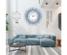 XIXIGZ Relojes De Pared Atmósfera Nórdica Moda Reloj Creativo Mudo Salón Decoración Reloj De Pared Reloj Europeo Personalidad Dormitorio Jardín Gráficos De Pared, 01