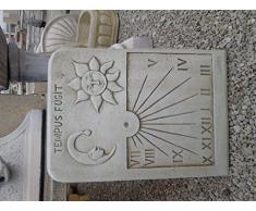 CATART Reloj de Sol en hormigón-Piedra Pared Exterior Tempus Fugit 59X38cm.