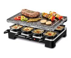 Mondial SG01 Le Gourmet Plancha de Piedra + Grill + Raclette, 1400 W, Acero Inoxidable
