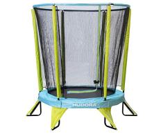 Hudora Safety 140 - Cama elástica Infantil para jardín (también para Interiores), Color Verde y Azul