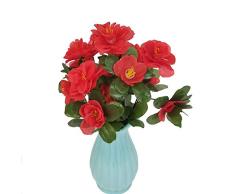 1 ramo de flores artificiales pequeñas de azalea, flores artificiales, de seda, para decoración del hogar, para manualidades, decoración de bodas, Rojo, 35*5.5cm