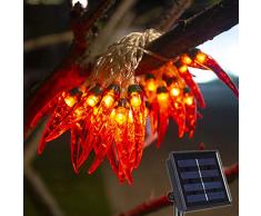Luz Solar De Jardín Led Garden Solar Powered Red Chilli Lights String Outdoor Waterproof Twinkle Fairy Garland Holiday Party Cortile Per Matrimoni Decor-A_7M50Leds