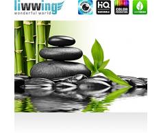 Liwwing - Mural de pared diseño de piedras de agua de madera