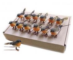 10pcs Robin pájaro árbol de Navidad decoración manualidades muy bonito Artificial de plumas