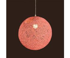 Lámpara Pared Luz de pared / iluminación de la lámpara de la paloma Rattan Bar Bar Salón Restaurante Balcón retro de la personalidad creativa del Nido de Pájaro de punto de cáñamo Tizón, Rosa, Nombre