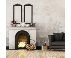 Relaxdays Leñero Interior Circular, Portaleña, Almacenaje Leña, Metálico, Acero, Negro, 65 x 61 x 26 cm