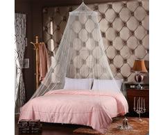 Ledyoung Mosquitera Cama con Dosel Red Cortina Doble Cama Cúpula de Protección Contra Insectos Cobertura Exterior de Vacaciones Viajar en Casa Usando