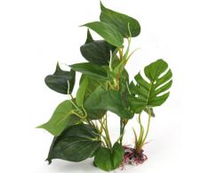 DIGIFLEX Decoración Hojas Verdes para Acuario 20cm Plantas Artificiales para Acuarios Que Lucen como Plantas Verdaderas