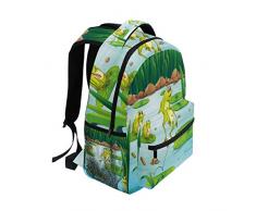 Mochila Escolar de Ranas en el Estanque para Mochila de Viaje para niños, niñas y niños