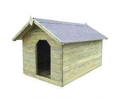 vidaXL Casa para Perros de Jardín Madera Pino Verde Caseta de Mascotas Patio