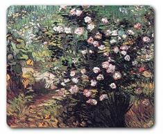 Vincent Van Gogh - Arbusto De Rosas Floridas 1889 Alfombrilla Para Ratón (23 x 19cm)
