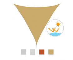 HOMCOM Outsunny Toldo Vela Color Arena sombrilla Parasol triangulo Tela de Poliéster Jardin Playa Camping Sombra Medidas, Medida 6x6x6 Metros, Color Arena