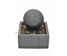 Fuente de Agua Decorativa de Diseño Moderno para Exterior con Luz. Esculturas Resina. Adornos Jardín. 43 x 43 x 60 cm.