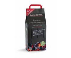 2 x lotusgrill haya Saco de carbón vegetal 2,5 kg Incluye 2 x lotusgrill quemar 200 ml, ambos Diseñado para raucharmes barbacoas con el Lotus Grill