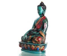 Estatua de Buda - Shakyamuni Figura de Buda Resin 13,5 cm turquesa acuosa