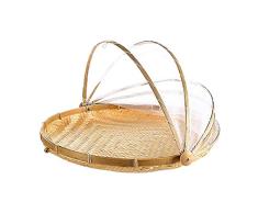 Ardorman Cesta De Carpa De La Tienda De Alimentos De Servicio Rectangular Hecha A Mano A Prueba De Insectos, Cesta De Pan, Cesta De Mimbre A Prueba De Polvo, Cesta De Tienda De Picnic con Gasa