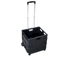 PAVO 8046126 Pantalla Plegable Carrito transportador hasta 35 kg, Negro
