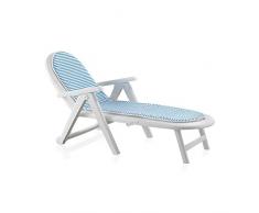 Sp Garden 42608 - Tumbona plegable, Blanco, 56 x 189 x 69 cm