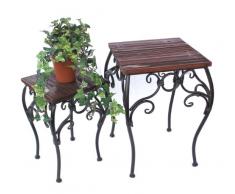 DanDiBo Ambiente Flores Taburete HX 2 Piezas Conjunto 12593 Soporte de Flor 34, 43 cm Cuadrado Flores Columna Mesa